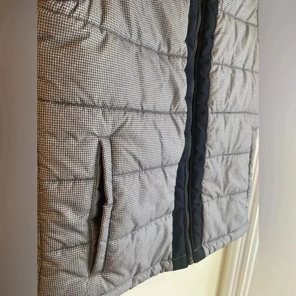 Banana Republic Puffer Vest Quilted Jacket Checkered Houndstooth Pattern Size S - Picture 2 of 7